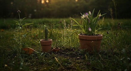 Potted Plants in Sunlight