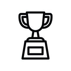 Trophy cup symbol outline icon vector design good for web or mobile app