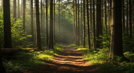 Forest Path in Sunlight