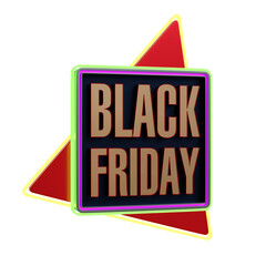 Vibrant black friday sign mockup featuring colorful geometric shapes designed for promotional material