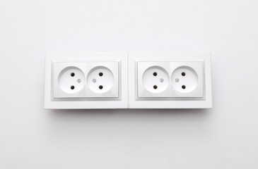Electrical sockets on a white background