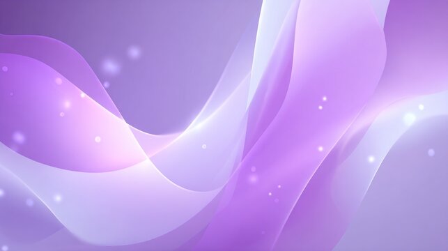 Purple and white abstract wave design with glowing particles. - Powered by Adobe