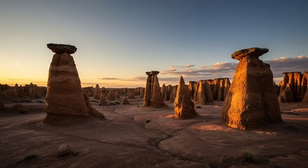 Desert Hoodoos at Sunset