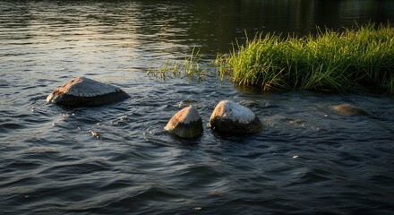 Rocks in Water Landscape