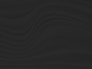 Chacoal soft fabric abstract smooth curve decorative black background. Dark textile modern style full frame
