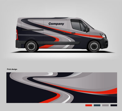 Wavy van wrap livery design vector file eps 10 with printable file below.