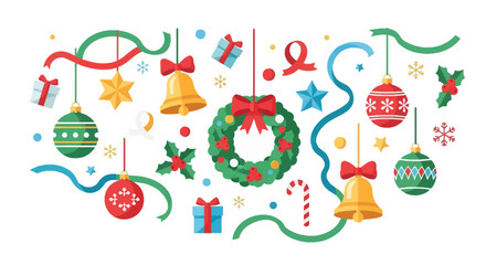 Fototapeta premium Festive Christmas ornaments and decorations, a joyful holiday collection for seasonal celebrations