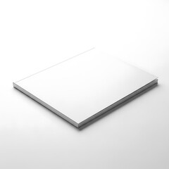 Stack of White Paper Sheets on a White Background.