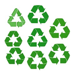 Obraz premium Green Recycling Symbols - Eco-Friendly Icons for Sustainable Living.