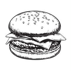 hamburger on white background