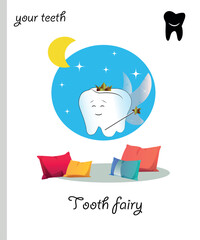 cartoon teeth fairy vector illustration.eps