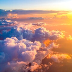 Golden Hour Above the Clouds - A Breathtaking Aerial View.