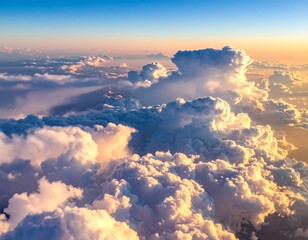Golden Hour Above the Clouds - A Breathtaking Aerial View.