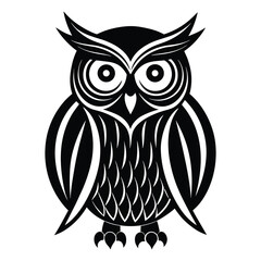 Nocturnal Wisdom: An owl, rendered in a striking black and white design, exudes an aura of mystery and wisdom.