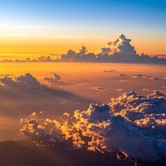 Golden Hour Above the Clouds - A Breathtaking Aerial View.