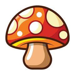 Enchanting Fungus: A vibrant illustration of a mushroom with a captivating cap and stem. Showcasing the beauty and whimsy of nature's design.