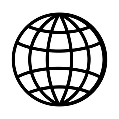 Outline Global Globe Icon Vector | Thin Line World Symbol