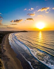 Golden Hour at the Beach - A Serene Coastal Sunset.