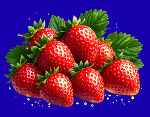 Glowing Fireflies with Fresh Strawberry Harvest