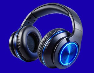 Modern Black Wireless Headphones with Tech Desk Elements