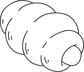 A long, thin pastry with a hole in the middle