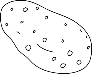 A potato is drawn in black and white