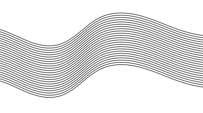 Abstract wavy parallel line pattern for modern vector backgrounds, minimal design layouts, decorative wave elements, and geometric graphic accents