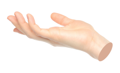 Hand gesture like a holding something isolated on transparent background. Contemporary art design