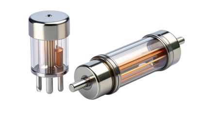 Dual electrical fuse 3D illustrations isolated on transparent background