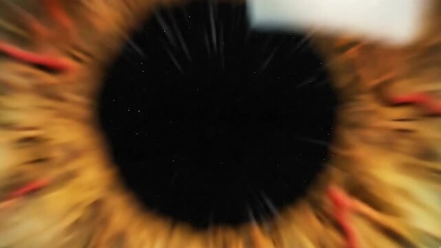 Detailed macro shot of a captivating human eye with intricate iris patterns visible