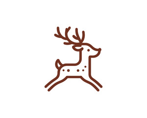Reindeer animal line icon