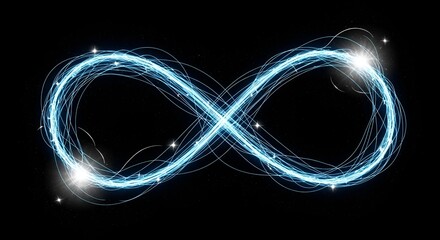 Infinity symbol glowing in darkness