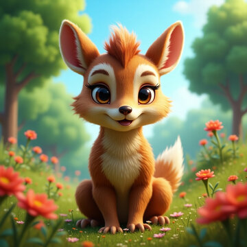 fox in the grass