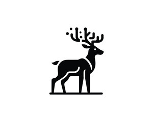 Reindeer modern emblem standing proudly