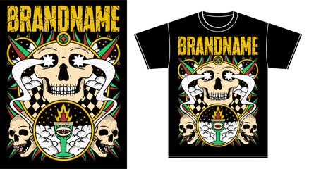 tshirt illustration design skull