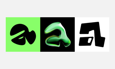 abstract letter a, typography design