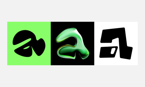 abstract letter a, typography design