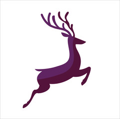 Christmas reindeer design element. Raindeer icon. Christmas card.