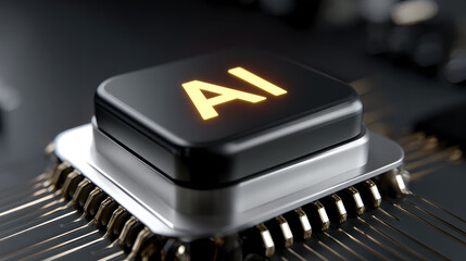 Tools for chip inspection showing artificial intelligence concept on microchip close up