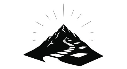 A winding path leads to the summit of a majestic mountain, symbolizing aspiration and achievement.