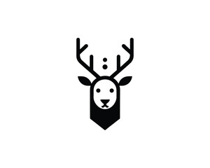 Deer creative emblem concept in minimal