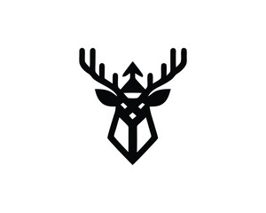 Deer head stylized line art