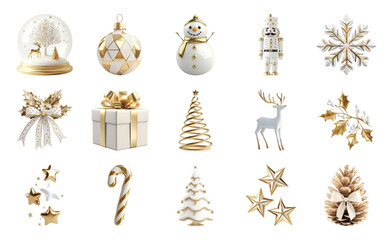 Naklejka na ściany i meble PNG Elegant festive holiday icons collection, element set on transparent background