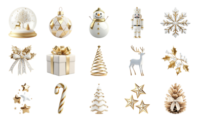 PNG Elegant festive holiday icons collection, element set on transparent background
