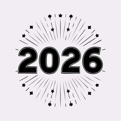 Retro-style vector illustration of the number 2026, featuring bold vintage typography and classic decorative elements for nostalgic graphic design themes