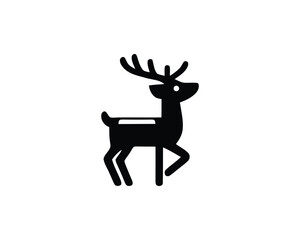 Deer icon silhouette with antlers