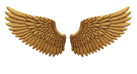 Golden angel wings transparent background cutout png