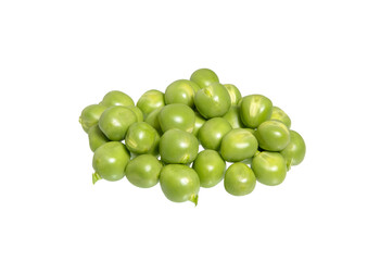 Pea isolated on white. Heap of green peas.