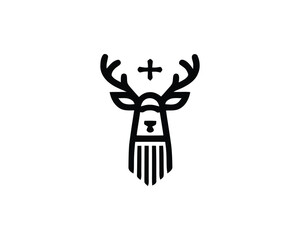 Deer minimal line art concept