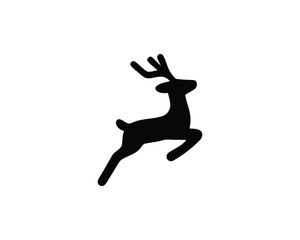 Deer leaping black silhouette